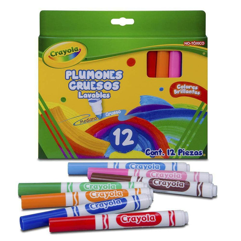 Crayola BINNEY & SMITH MEXICO, S.A. DE C.V. PLUMONES JUMBO TIPS LAVABLES CRAYOLA C/12PZ