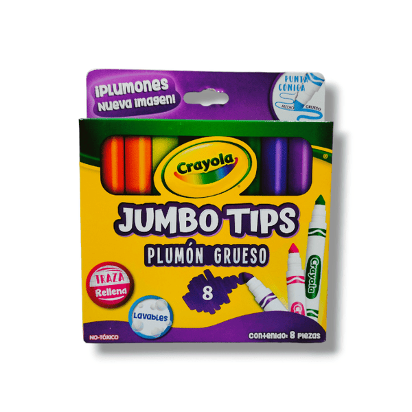 Crayola BINNEY & SMITH MEXICO, S.A. DE C.V. PLUMONES JUMBO TIPS LAVABLES CRAYOLA C/8PZ