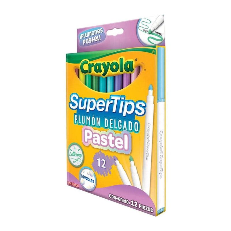 Crayola BINNEY & SMITH MEXICO, S.A. DE C.V. PLUMONES SUPER TIPS DEL. LAVABLES C/12PZ PASTEL