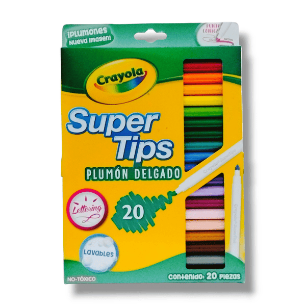 Crayola BINNEY & SMITH MEXICO, S.A. DE C.V. PLUMONES SUPER TIPS DELEGADO LAVABLES C/20PZ