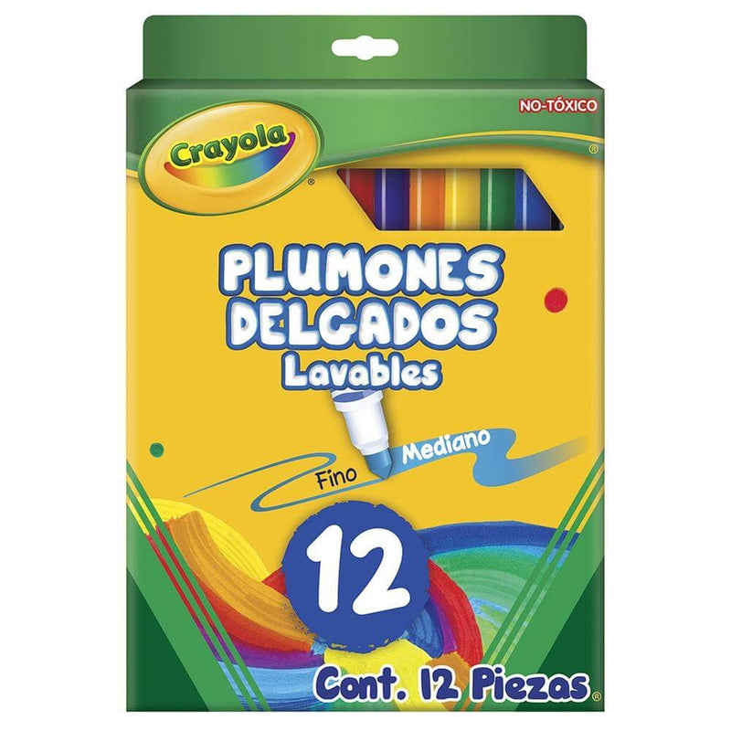 Crayola BINNEY & SMITH MEXICO, S.A. DE C.V. PLUMONES SUPER TIPS DELGADOS LAVABLES C/12PZ