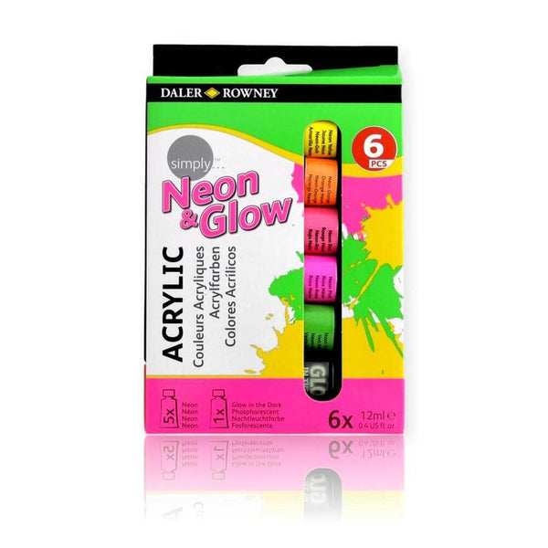 Daler & Rowney ARTE, DIXON COMERCIALIZADORA, SA DE CV SET C/6 OLEOS ACRILICOS NEON DE 12ML DALER & ROWNEY