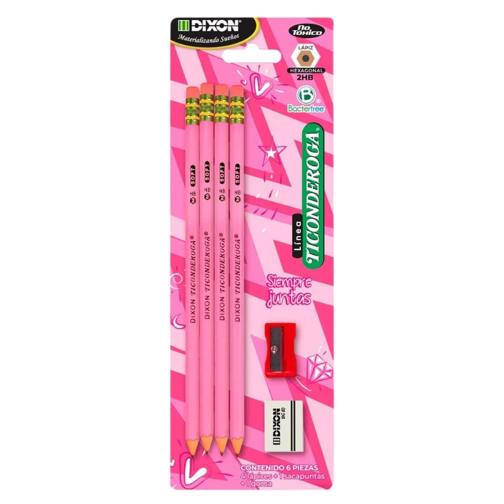 Dixon DIXON COMERCIALIZADORA, S.A. DE C.V. LAPIZ TICONDEROGA 2HB C/4PZ ROSA