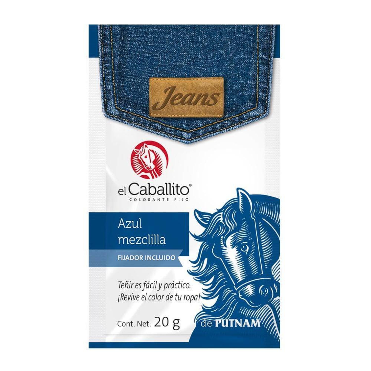 El Caballito MONROE CHEMICAL COMPANY DE MEXICO, S.A. DE C.V. EL CABALLITO C/FIJADOR 20GR AZUL MEZCLILLA