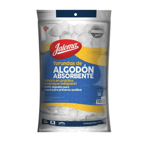 Jaloma LABORATORIOS JALOMA, S.A. DE C.V. ALGODON TORUNDA 50GR APROX. 100PZ JALOMA