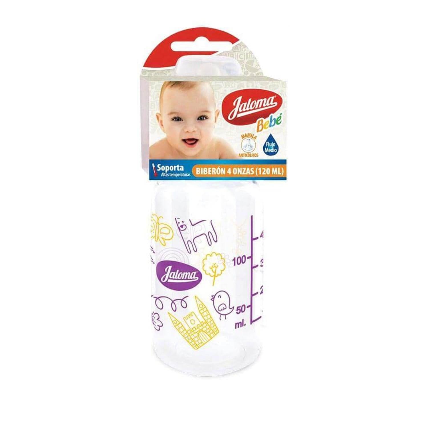 Jaloma LABORATORIOS JALOMA, S.A. DE C.V. BIBERON 4OZ ESTRELLITA C/MAMILA DE SILICON JALOMA