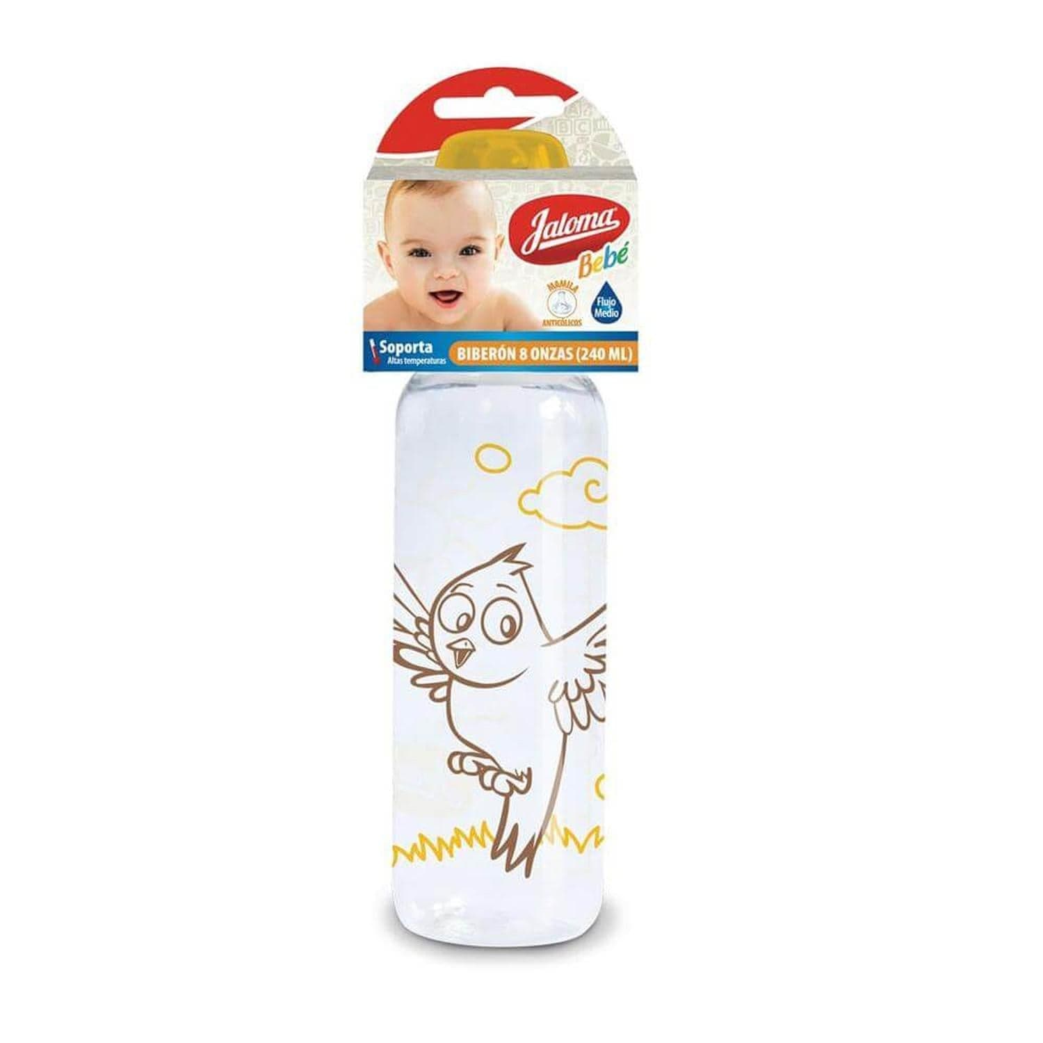 Jaloma LABORATORIOS JALOMA, S.A. DE C.V. BIBERON 8OZ TAPA AMARILLA JALOMA