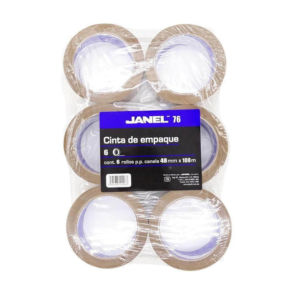 Janel JANEL, S.A. DE C.V. CINTA EMPAQUE JANEL 48X100 C/6PZ ADH ACRILICO CANELA