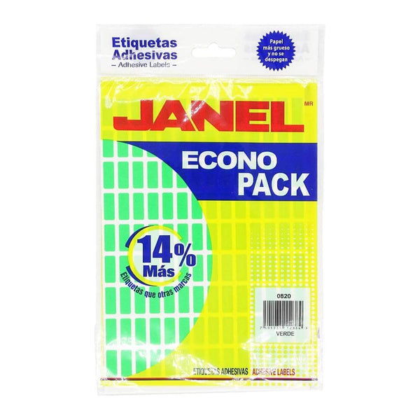 Janel JANEL, S.A. DE C.V. ETIQUETA JANEL ECONOPACK 08X20 VERDE