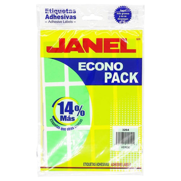 Janel JANEL, S.A. DE C.V. ETIQUETA JANEL ECONOPACK 32X64 VERDE