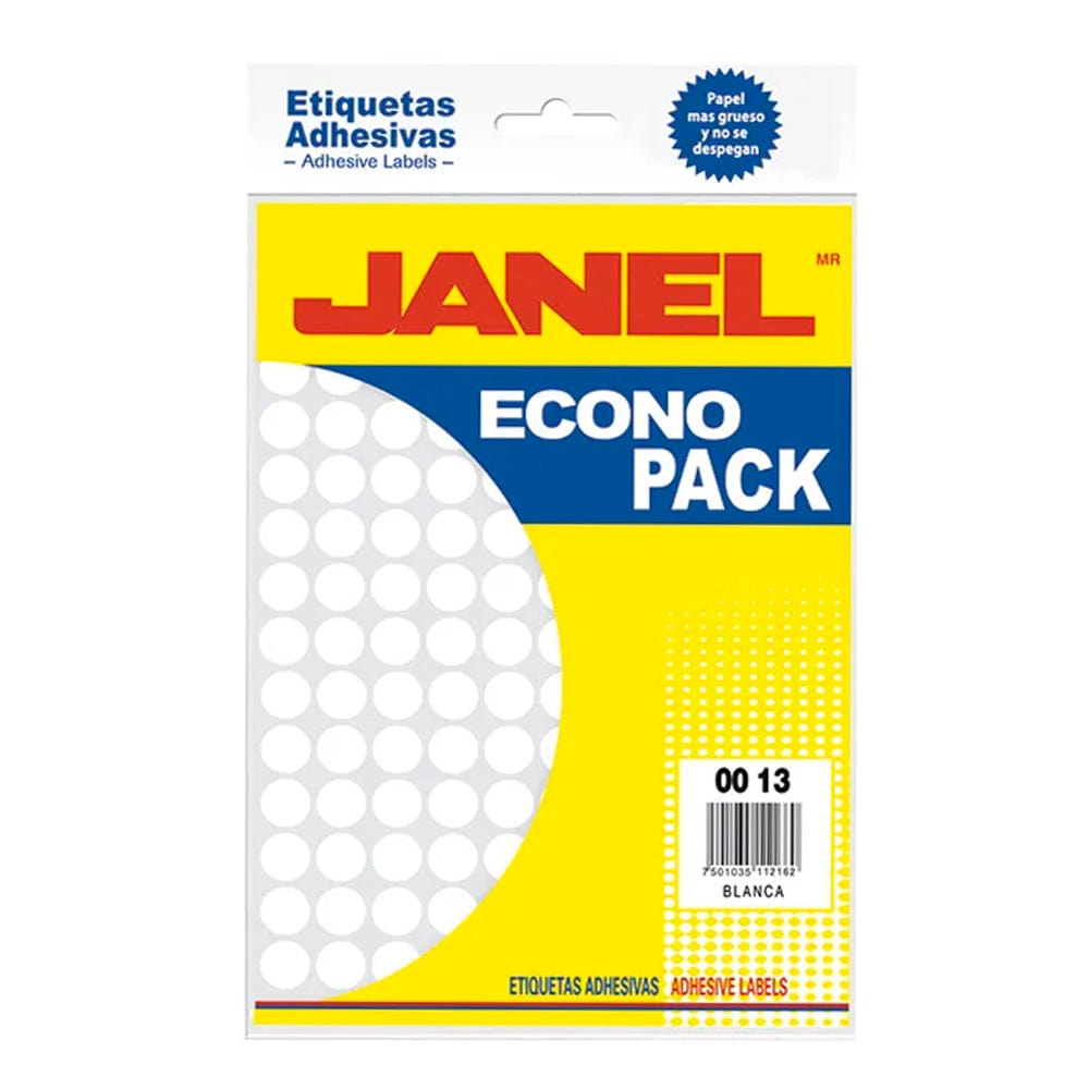 Janel JANEL, S.A. DE C.V. ETIQUETA JANEL REDONDA 00X13 BLANCA
