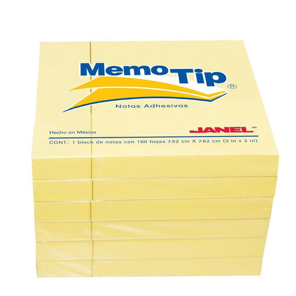 Janel JANEL, S.A. DE C.V. MEMOTIP CUBO AMARILLO 3X3 C/6PZ C/100H C/U