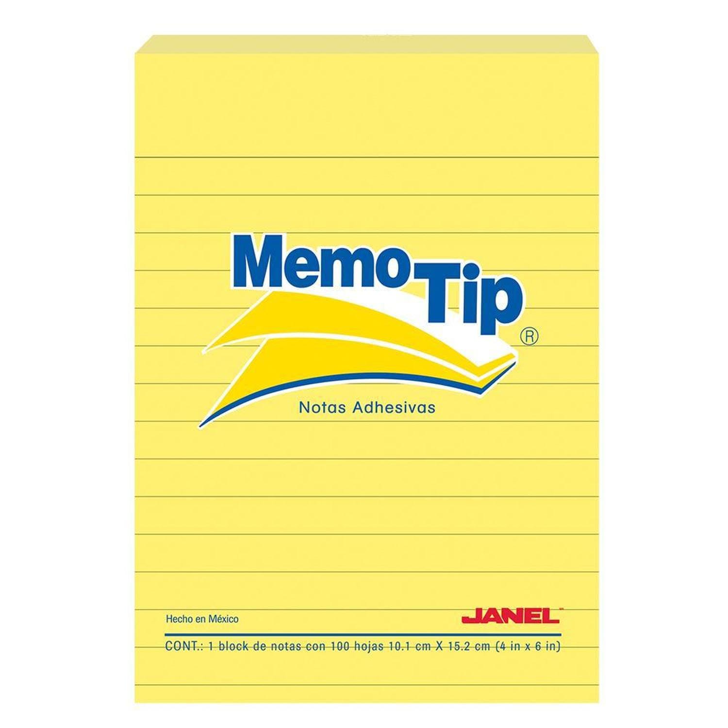 Janel JANEL, S.A. DE C.V. MEMOTIP CUBO AMARILLO 4X6 RAYADO C/100H