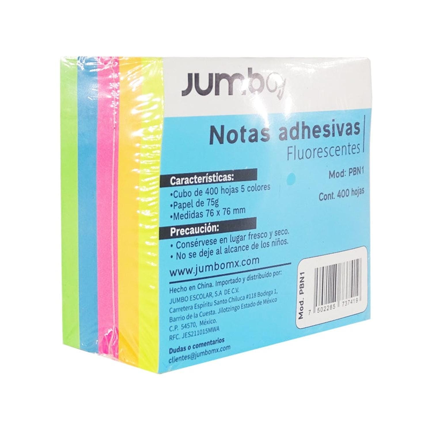 BLOCK DE NOTAS JUMBO C/400H DE 3X3 COLORES NEON - Almacenes farah