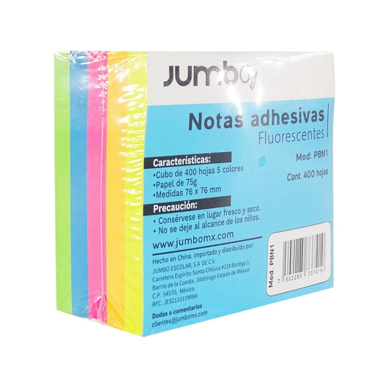 Jumbo JUMBO ESCOLAR, SA DE CV BLOCK DE NOTAS JUMBO C/400H DE 3X3 COLORES NEON