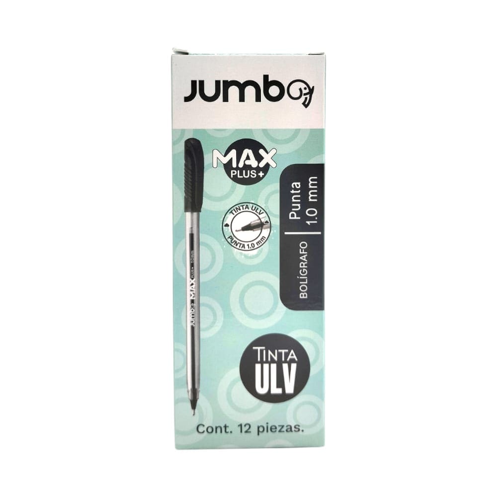 Jumbo JUMBO ESCOLAR, SA DE CV BOLIGRAFO JUMBO PTO. MEDIO C/12PZ 1.0MM NEGRO
