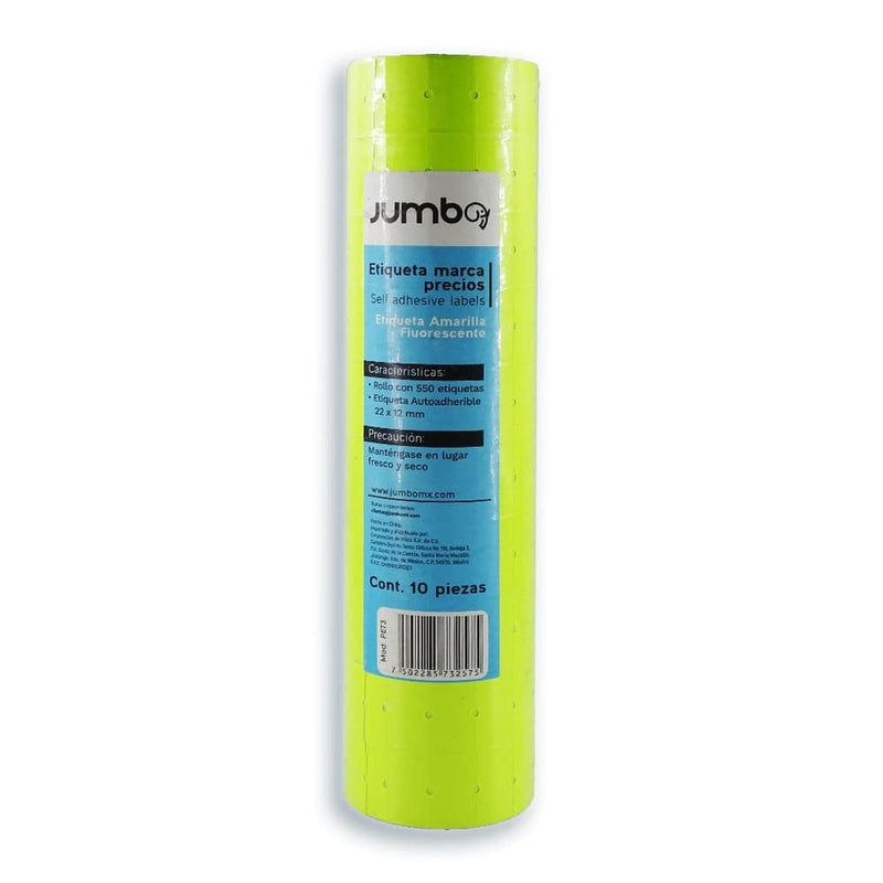 Jumbo JUMBO ESCOLAR, SA DE CV ETIQUETA MARCA PRECIOS 22 X 12 MM JUMBO AMARILLA