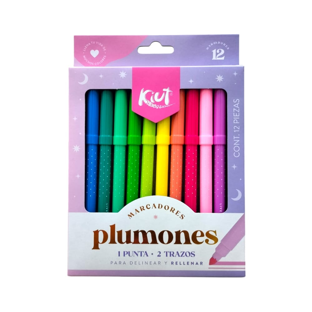 Kiut CARVAJAL EDUCACION, S.A. DE C.V. PLUMONES LAVABLES PUNTA FINA C/12PZ KIUT