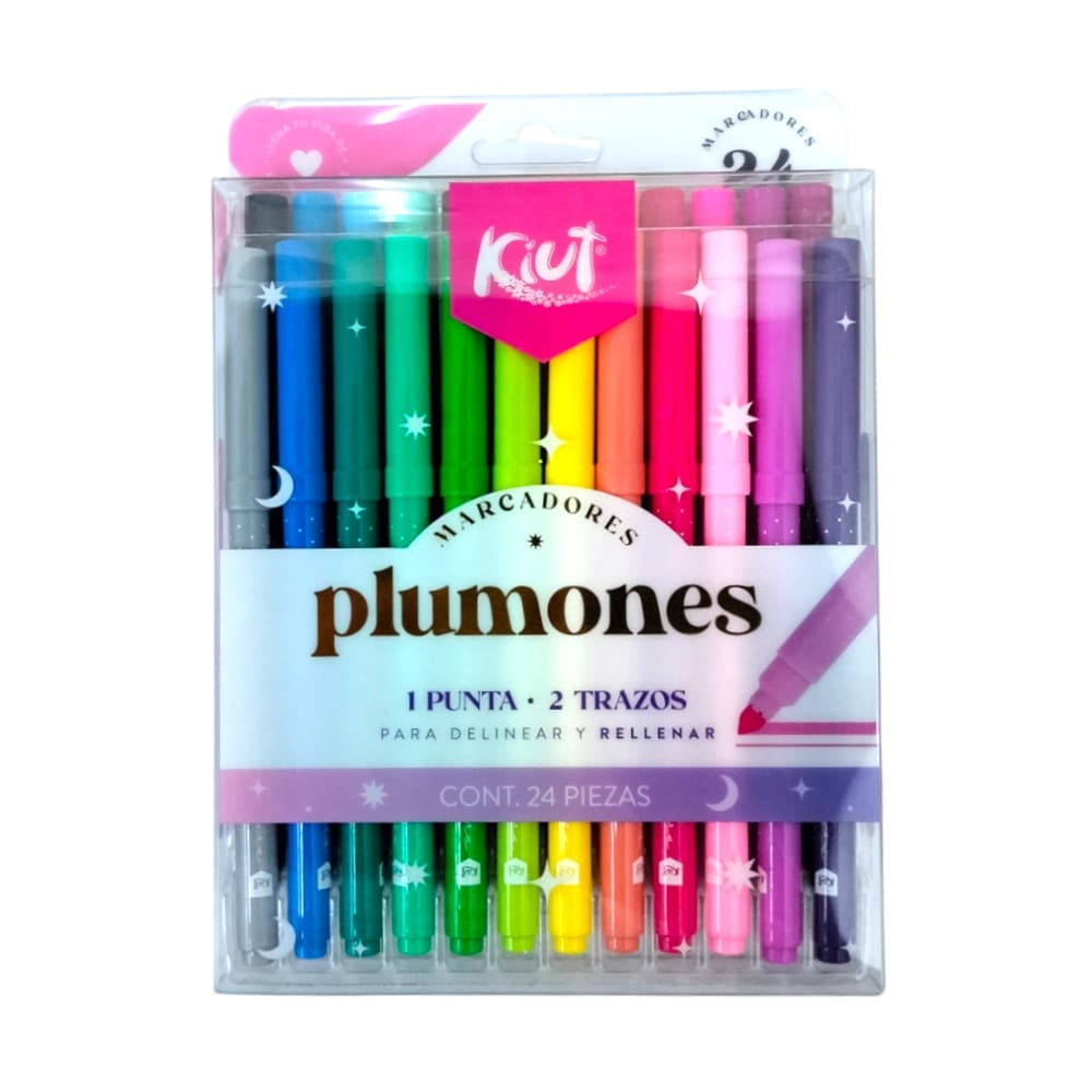 Kiut CARVAJAL EDUCACION, S.A. DE C.V. PLUMONES LAVABLES PUNTA FINA C/24PZ KIUT