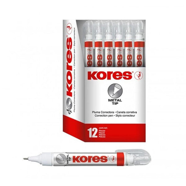 Kores INDUSTRIAS KORES DE MEXICO, S.A. DE C.V. PLUMA CORRECTORA METAL TIP 11ML C/12PZ KORES