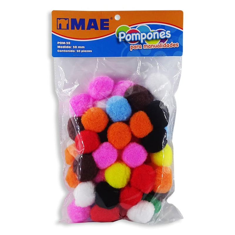 MAE SOLUCIONES DE DISTRIBUCION INTEGRAL, S.A. DE C.V. BOLSA POMPONES C/50PZ DE 38MM