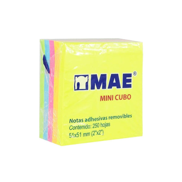 MAE SOLUCIONES DE DISTRIBUCION INTEGRAL, S.A. DE C.V. MINI CUBO NEON DE 5 COLORES C/250H 2X2" MAE