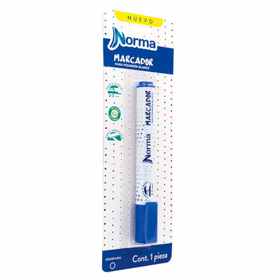 MARCADOR PARA PIZARRON BLANCO NORMA C/1PZ AZUL