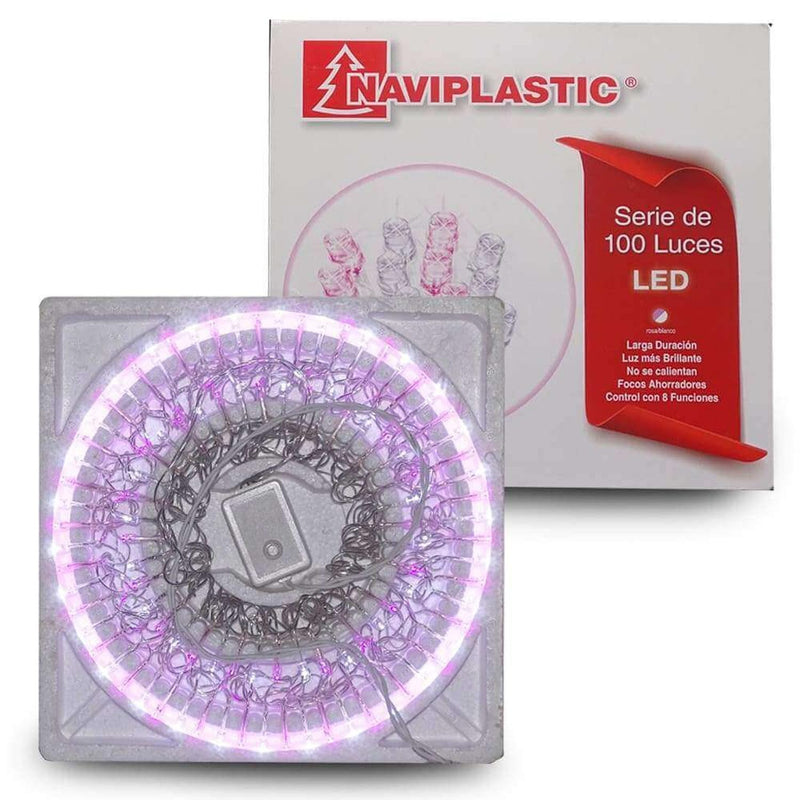 Naviplastic NAVIPLASTIC-NAVIDAD, S.A. DE C.V. SERIE DE LUCES 100L LED MAGICA ROSA/BLANCO