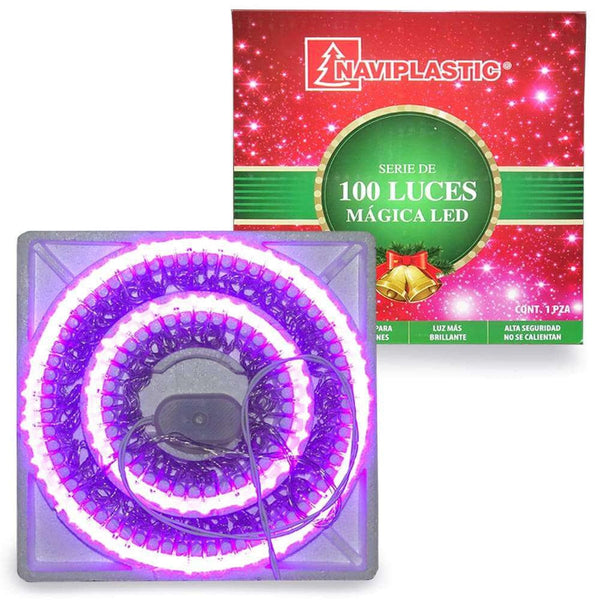 Naviplastic NAVIPLASTIC-NAVIDAD, S.A. DE C.V. SERIE DE LUCES 100L LED MORADO CABLE TRANSP.