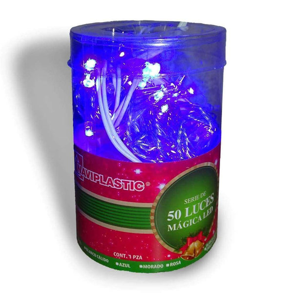 Naviplastic NAVIPLASTIC-NAVIDAD, S.A. DE C.V. SERIE DE LUCES 50L LED AZUL CABLE TRANSPARENTE