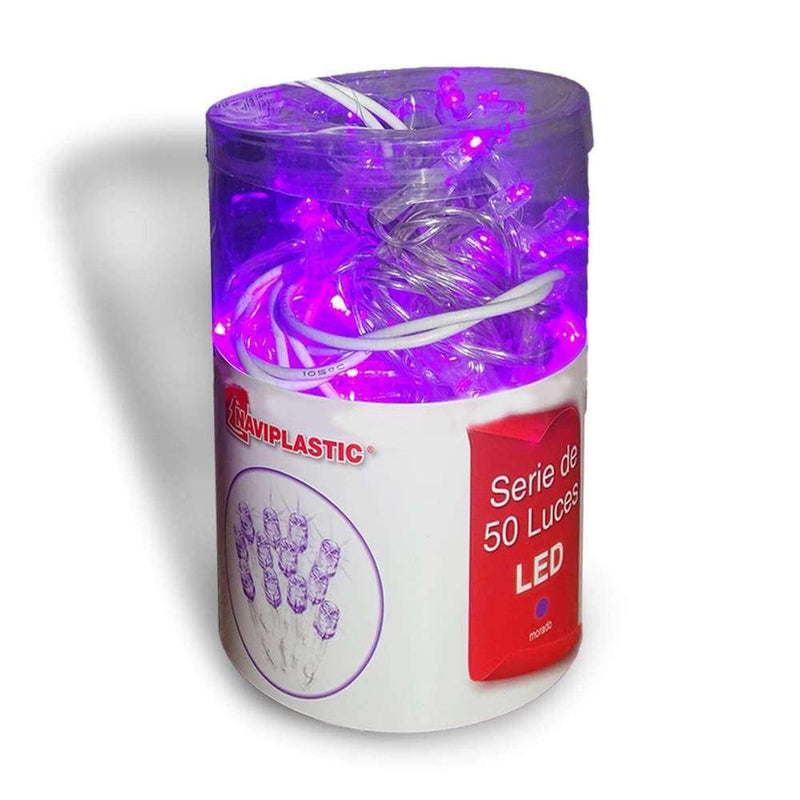 Naviplastic NAVIPLASTIC-NAVIDAD, S.A. DE C.V. SERIE DE LUCES 50L LED MORADO CABLE TRANSPARENTE