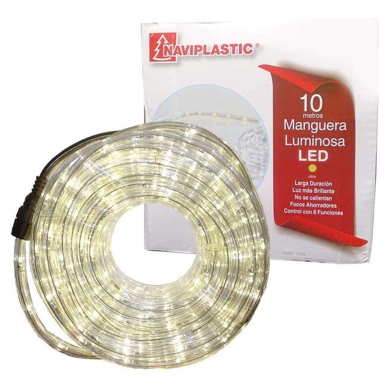 Naviplastic NAVIPLASTIC-NAVIDAD, S.A. DE C.V. SERIE DE LUCES EN MANGUERA 10M LUZ LED CALIDO