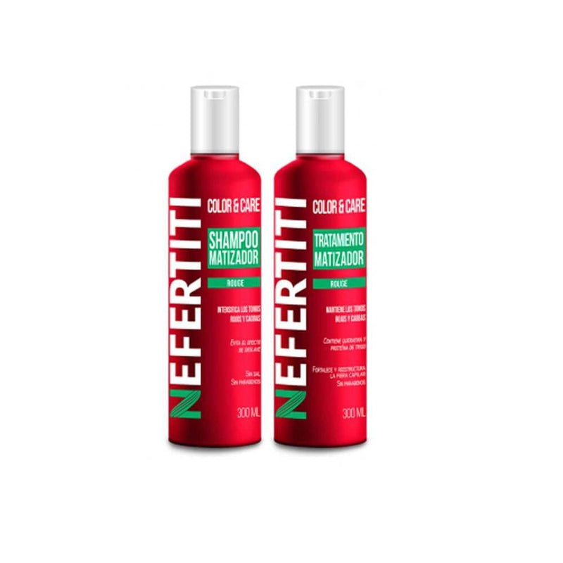 Nefertiti BEFIBA, S.A. DE C.V. COLOR & CARE SHAMPOO Y TRAT. 300ML C/2PZ ROUGE