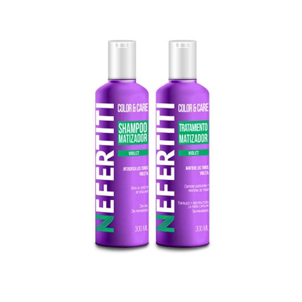 Nefertiti BEFIBA, S.A. DE C.V. COLOR & CARE SHAMPOO Y TRAT. 300ML C/2PZ VIOLETA