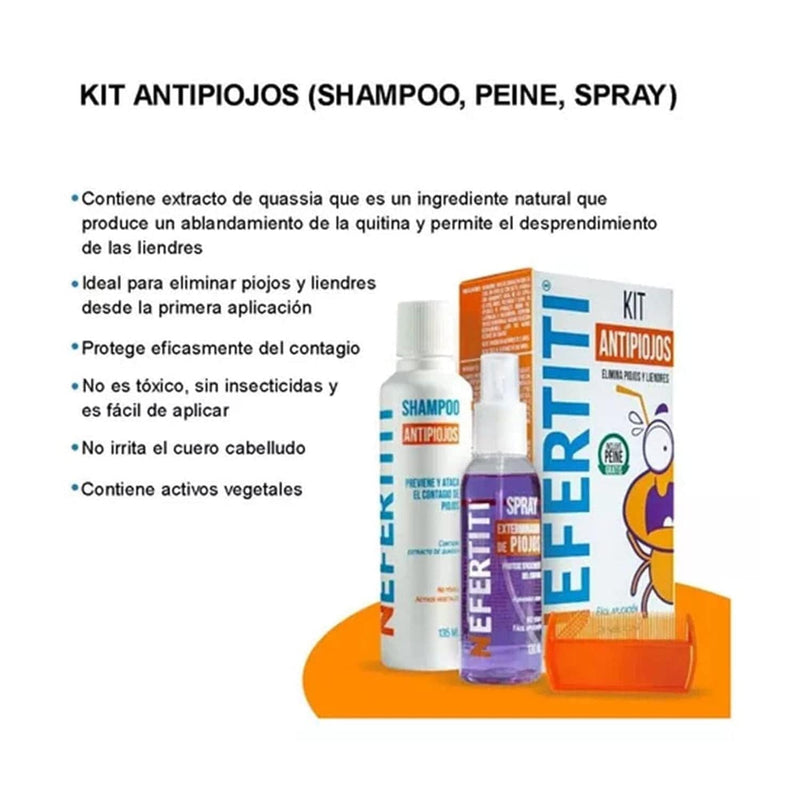 Nefertiti BEFIBA, S.A. DE C.V. KIT ANTIPIOJOS (SHAMPOO Y SPRAY) NEFERTITI