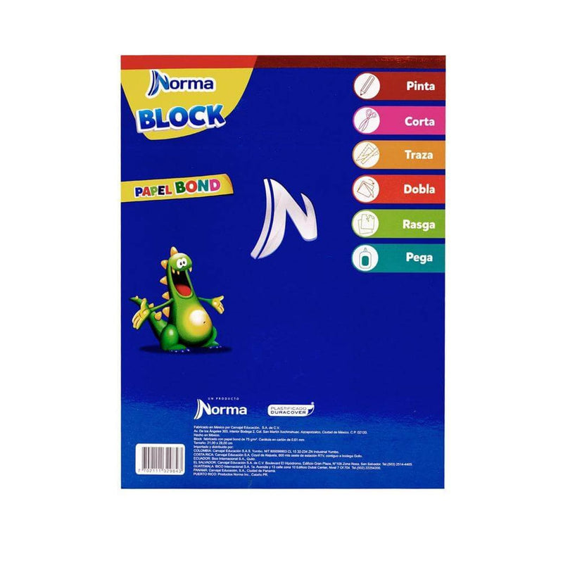 Norma CARVAJAL EDUCACION, S.A. DE C.V. BLOCK CREATIVIDAD NORMA PAPEL BOND COLORES 80H