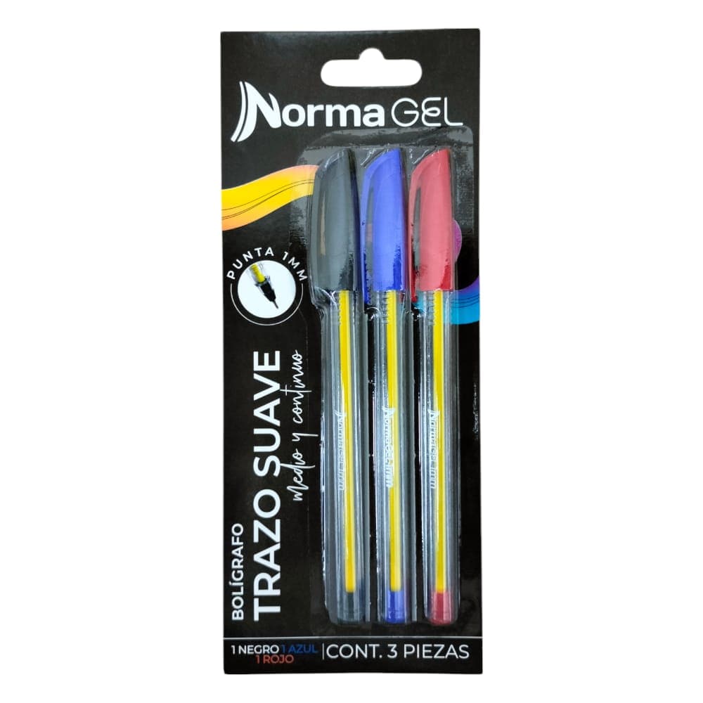 Norma CARVAJAL EDUCACION, S.A. DE C.V. BOLIGRAFO NORMA 1MM C/3PZ