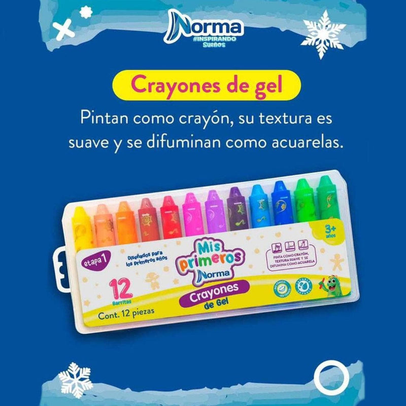 Norma CARVAJAL EDUCACION, S.A. DE C.V. CRAYONES PINTUBARRITAS DE GEL NORMA C/12PZ