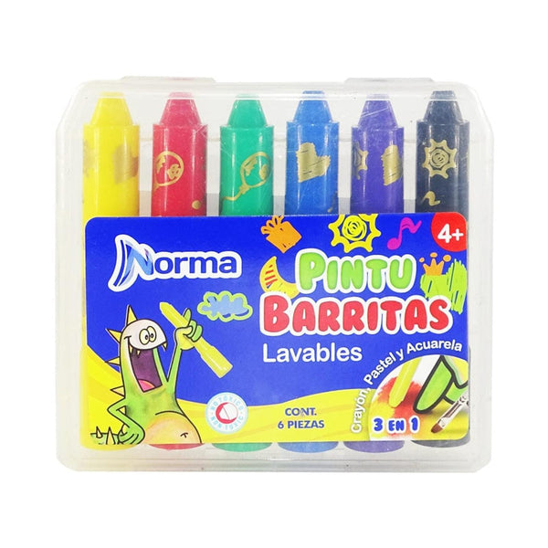 Norma CARVAJAL EDUCACION, S.A. DE C.V. CRAYONES PINTUBARRITAS DE GEL NORMA C/6PZ