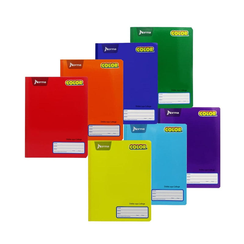 Norma CARVAJAL EDUCACION, S.A. DE C.V. MORADO CUADERNO COSIDO COLLEGE NORMA DOBLE RAYA.