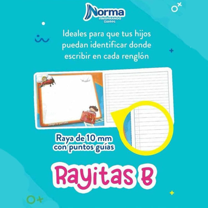 Norma CARVAJAL EDUCACION, S.A. DE C.V. CUADERNO COSIDO RAYITAS B NORMA