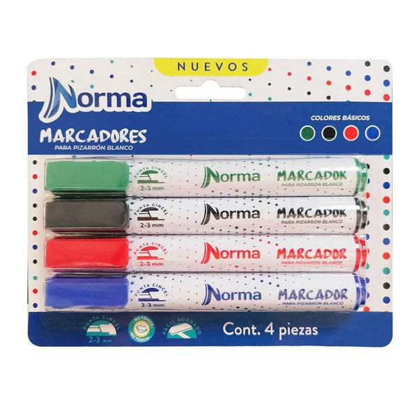 Norma CARVAJAL EDUCACION, S.A. DE C.V. MARCADOR NORMA PARA PIZARRON BLANCO C/4PZ