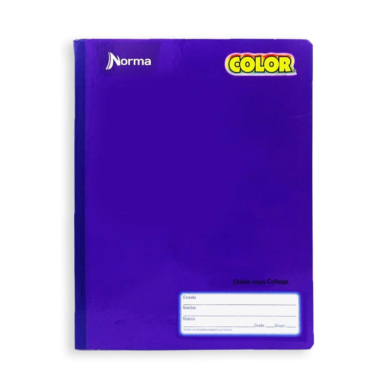 Norma CARVAJAL EDUCACION, S.A. DE C.V. MORADO CUADERNO COSIDO COLLEGE NORMA DOBLE RAYA.