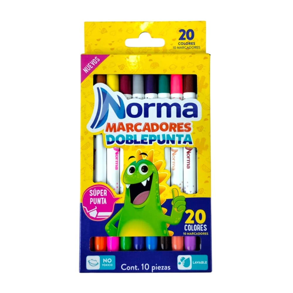 Norma CARVAJAL EDUCACION, S.A. DE C.V. PLUMONES NORMA LAVABALES DOBLE PUNTA X 10