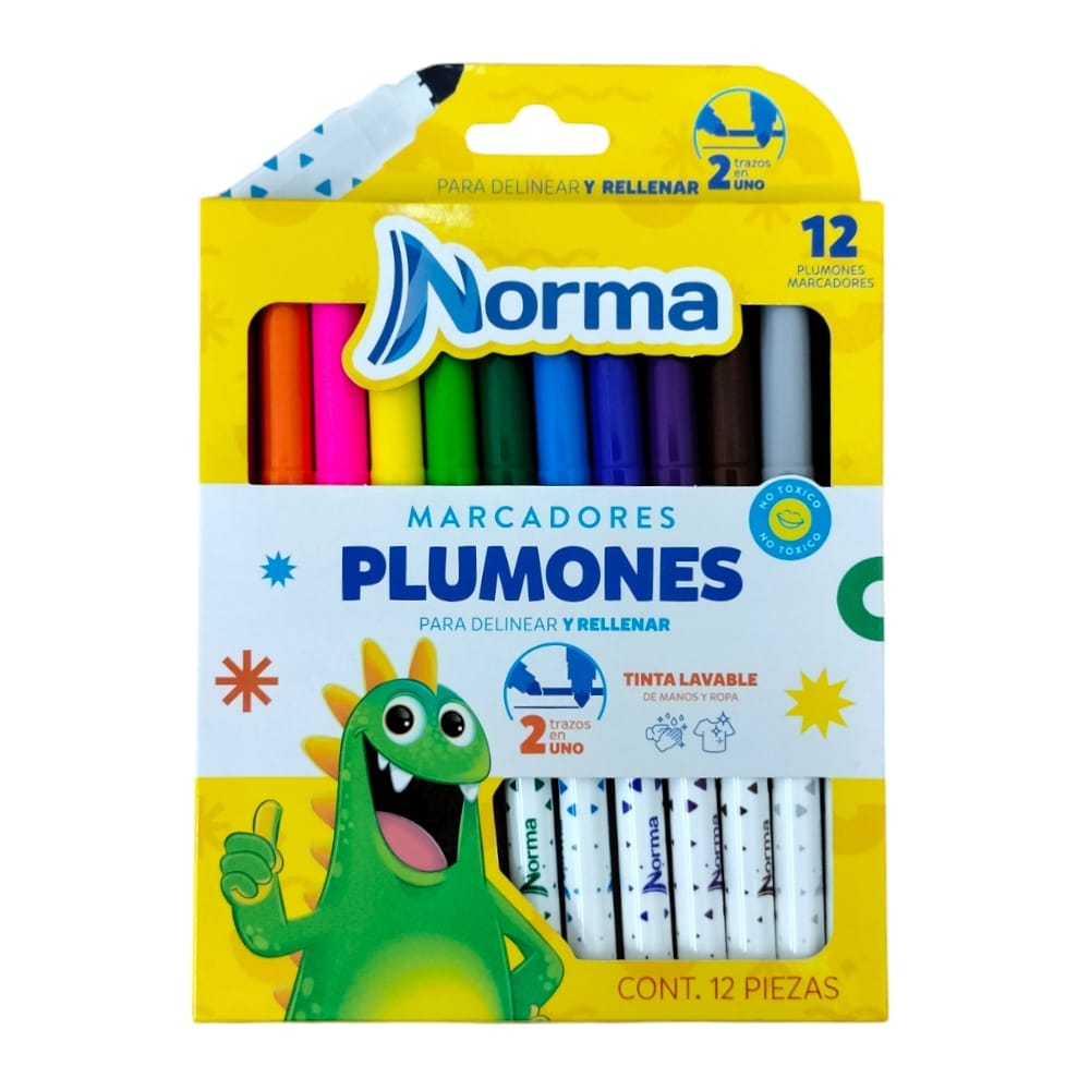 Norma CARVAJAL EDUCACION, S.A. DE C.V. PLUMONES NORMA LAVABLES X 12