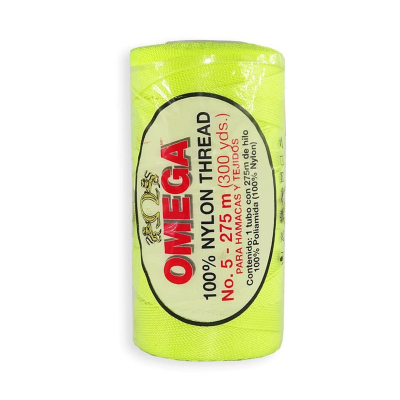 Omega OMEGA DISTRIBUIDORES DE HILO, S.A. DE C.V. HILO NYLON OMEGA NO.5 C/275M ART. 370 AMARILLO FOSFORESCENTE