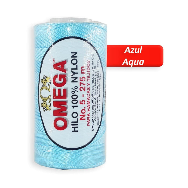 Omega OMEGA DISTRIBUIDORES DE HILO, S.A. DE C.V. HILO NYLON OMEGA NO.5 C/275M ART. 370 AZUL AQUA