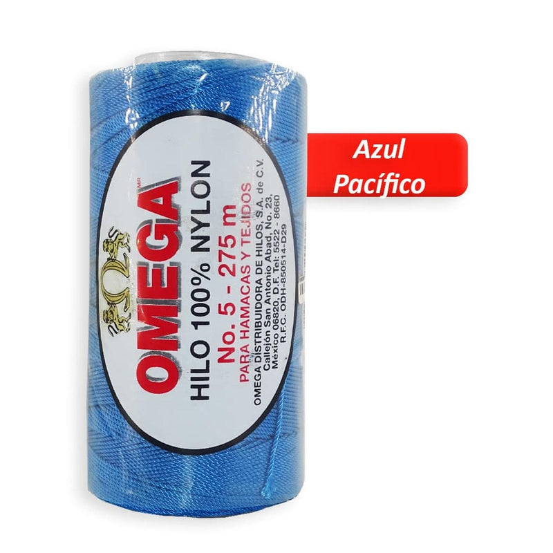 Omega OMEGA DISTRIBUIDORES DE HILO, S.A. DE C.V. HILO NYLON OMEGA NO.5 C/275M ART. 370 AZUL PACIFICO