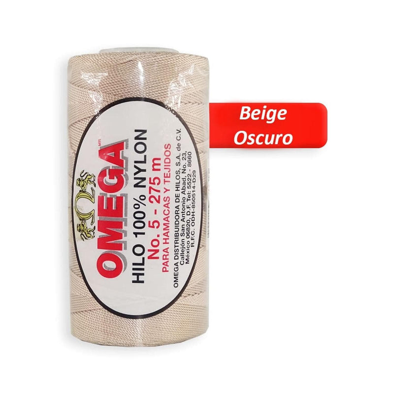 Omega OMEGA DISTRIBUIDORES DE HILO, S.A. DE C.V. HILO NYLON OMEGA NO.5 C/275M ART. 370 BEIGE OSCURO