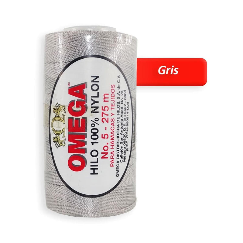 Omega OMEGA DISTRIBUIDORES DE HILO, S.A. DE C.V. HILO NYLON OMEGA NO.5 C/275M ART. 370 GRIS